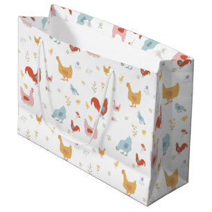 Cute Chickens Hens and Baby Chicks Large Gift Bag