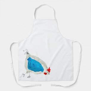 Cute chickens watercolor apron