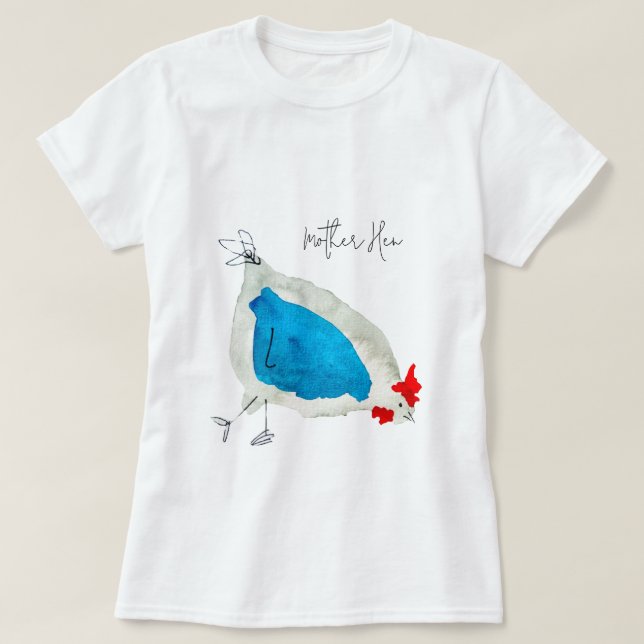 Cute chickens watercolor T-Shirt (Design Front)