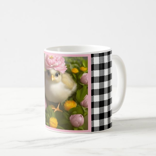 Cute Chicks and Flowers Spring Coffee Mug (Front Right)