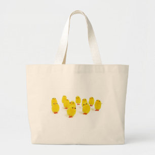 cute chicks large tote bag