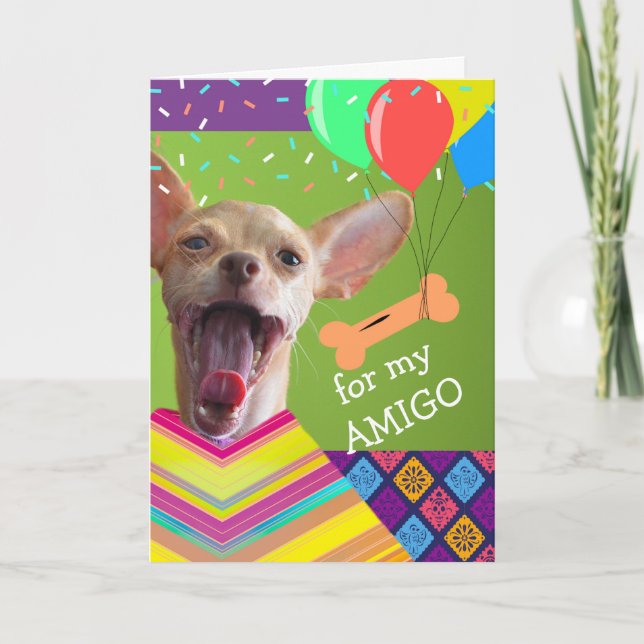 Cute Chihuahua Birthday for a Friend Biscuit Card (Front)
