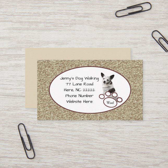 Cute Chihuahua Business Card (Front/Back In Situ)