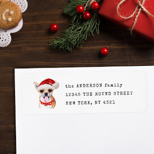 Cute Chihuahua Christmas Dog Return Address