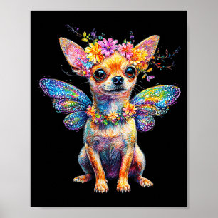 Cute Chihuahua Dog Angel With Wings  Poster