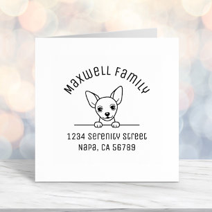 Cute Chihuahua Dog Arch Family Address Self-inking Stamp