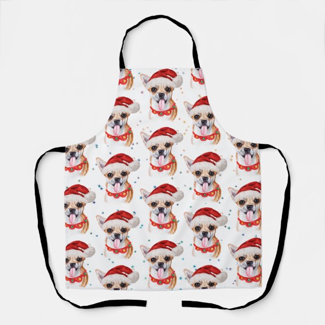 Cute Chihuahua Dog Christmas Pattern Apron (Front)