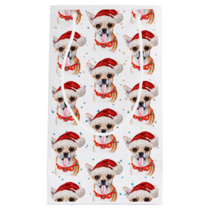 Cute Chihuahua Dog Christmas Pattern Small Gift Bag