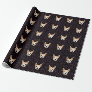 Cute Chihuahua Dog Elegant Purple Glitter Pattern Wrapping Paper
