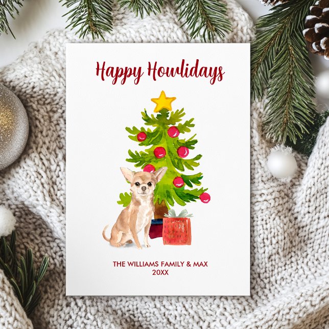 Cute Chihuahua Dog Family Christmas Holiday Card (Creator Uploaded)