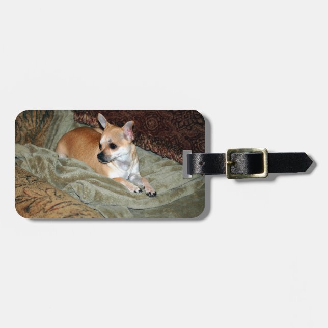 Cute Chihuahua Dog Luggage Tag (Front Horizontal)