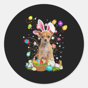 Cute Chihuahua Egg Shirt Easter Day Dog Dad Dog Mo Classic Round Sticker