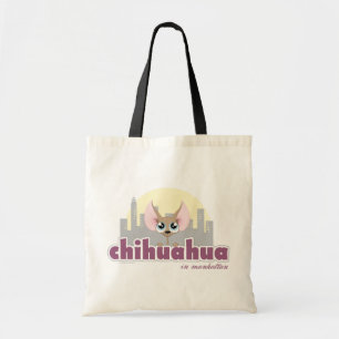 Cute Chihuahua in Manhattan Dog Tote Bag