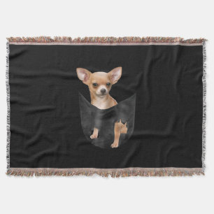 Cute Chihuahua In Your Pocket Christmas Throw Blanket