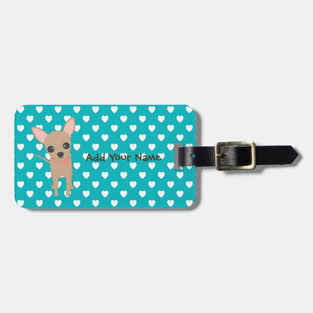Cute Chihuahua Luggage Tag (Front Horizontal)
