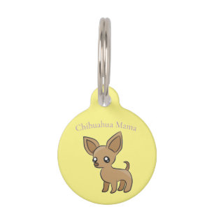 Cute Chihuahua Mama Art Thunder_Cove Pet Tag
