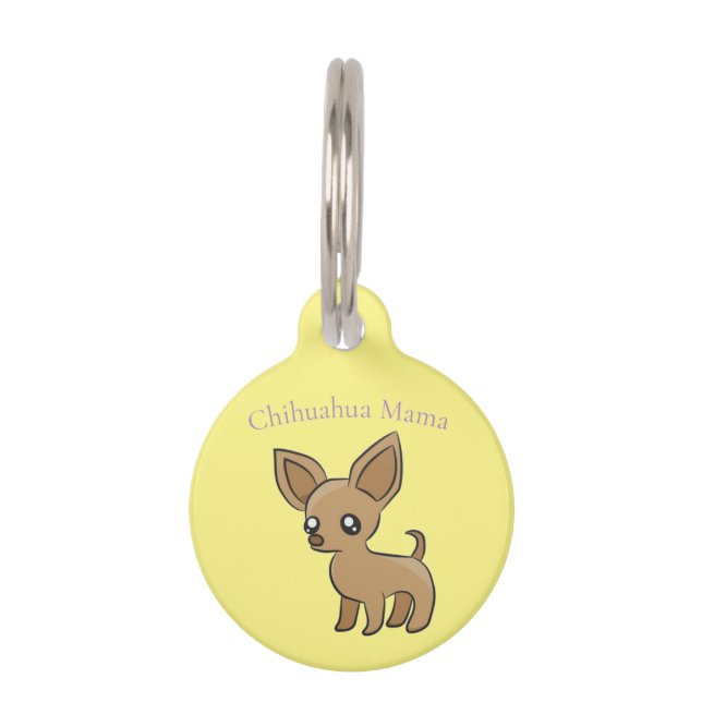 Cute Chihuahua Mama Art Thunder_Cove Pet Tag (Front)