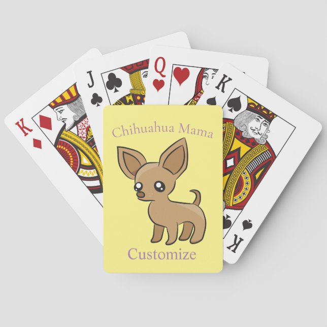 Cute Chihuahua Mama Art Thunder_Cove Playing Cards (Back)