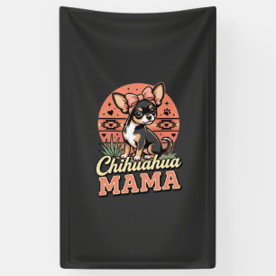 Cute Chihuahua Mama Bow Dog Mum Banner