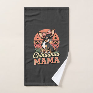 Cute Chihuahua Mama Bow Dog Mum Hand Towel