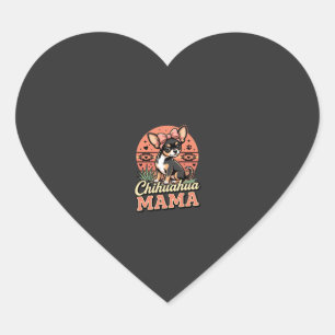Cute Chihuahua Mama Bow Dog Mum Heart Sticker