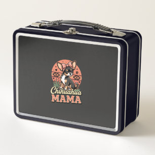 Cute Chihuahua Mama Bow Dog Mum Metal Lunch Box