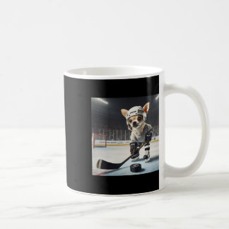 Cute Chihuahua On Ice For Hockey And Chihuahua Fan Coffee Mug