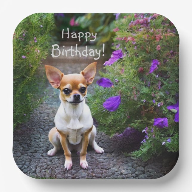Cute Chihuahua Paper Plate (Front)