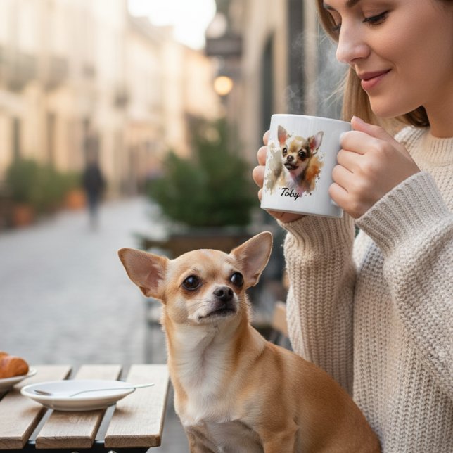 Cute Chihuahua Personalise Coffee Mug (Creator Uploaded)