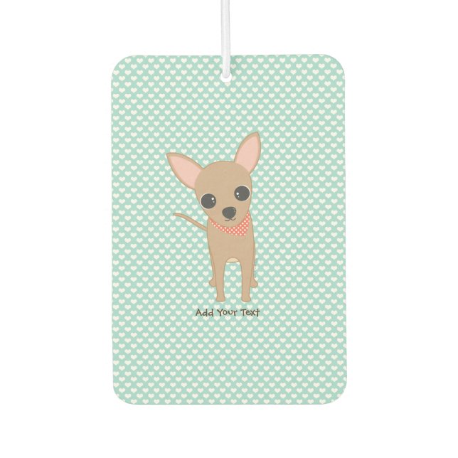 Cute Chihuahua Personalised Car Air Freshener (Front)