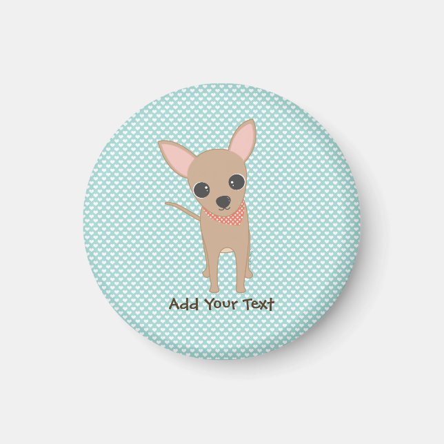 Cute Chihuahua Personalised School  Magnet (Front)
