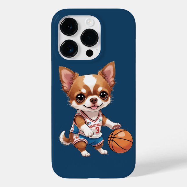 Cute Chihuahua Playing Basketball Dog Sports Case-Mate iPhone Case (Back)