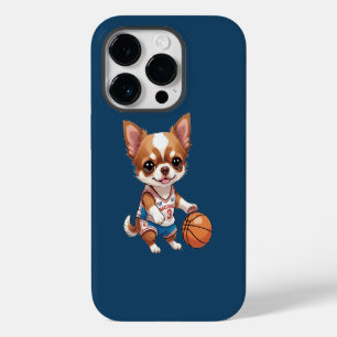 Cute Chihuahua Playing Basketball Dog Sports iPhone 14 Pro Case