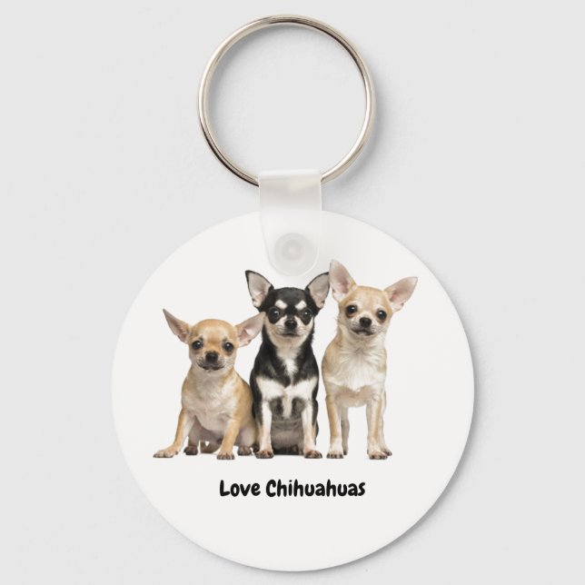 Cute Chihuahua Puppies  Key Ring (Front)