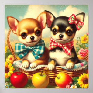 Cute Chihuahua Puppies Poster