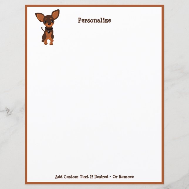 Cute Chihuahua Puppy Dog Pet Personalise (Front)