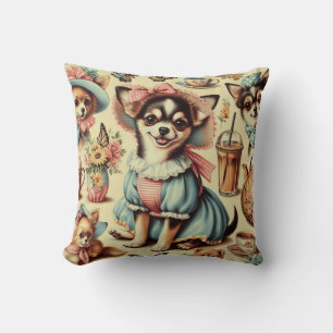 Cute Chihuahua Puppy Painting Cushion