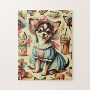 Cute Chihuahua Puppy Painting Jigsaw Puzzle