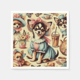 Cute Chihuahua Puppy Painting Napkin