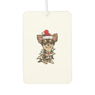 Cute Chihuahua Santa Christmas Tree Lights Xmas Do Car Air Freshener