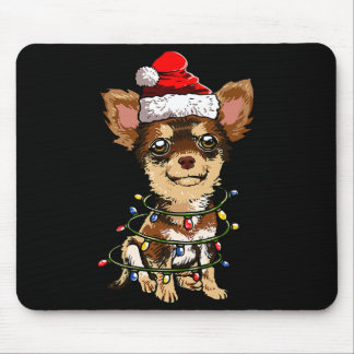 Cute Chihuahua Santa Christmas Tree Lights Xmas Do Mouse Mat