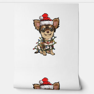 Cute Chihuahua Santa Christmas Tree Lights Xmas Do Wallpaper