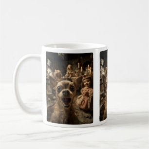 Cute Chihuahua Selfie With Creepy Dolls Spooky Coffee Mug