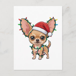 Cute Chihuahua Wearing a Cosy Christmas Sweater Holiday Postcard