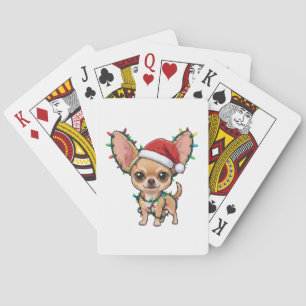 Cute Chihuahua Wearing a Cosy Christmas Sweater Playing Cards