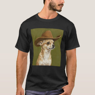 Cute Chihuahua Wearing a Cowboy Hat T-Shirt