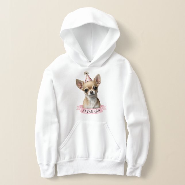 Cute Chihuahua with Pink Hat Name Sweet Dog Love H (Laydown)