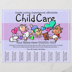 Cute Child Care Babysitting Day Care Tear Sheet