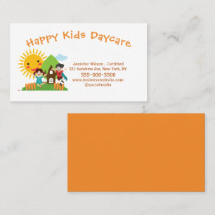 Cute Child Daycare Childcare Centre Service Business Card