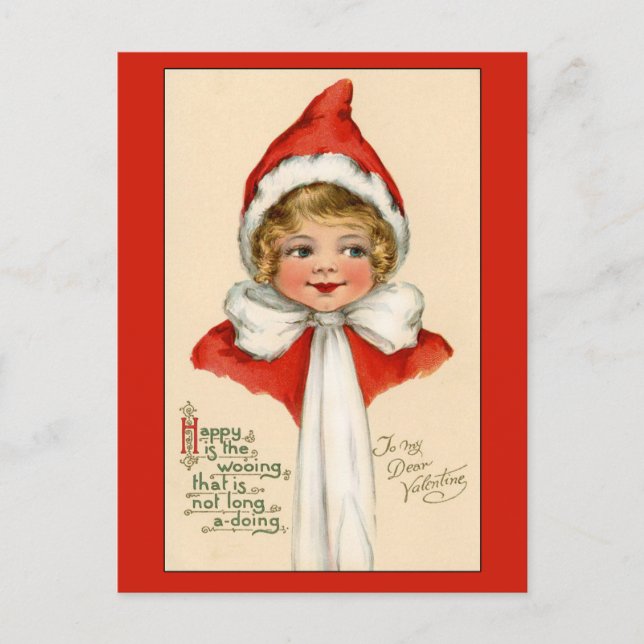 Cute Child Victorian Valentine Card (Front)